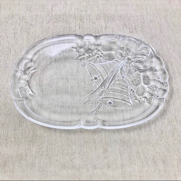 Christmas Bells & Frosted Glass Christmas Tree Candy Serving Dishes - Picture 3 of 3